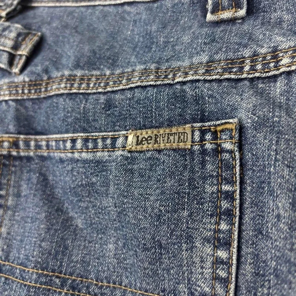 Vintage Lee Riveted 90s Baggy Denim Jeans Blue Carpenter Pants 0191